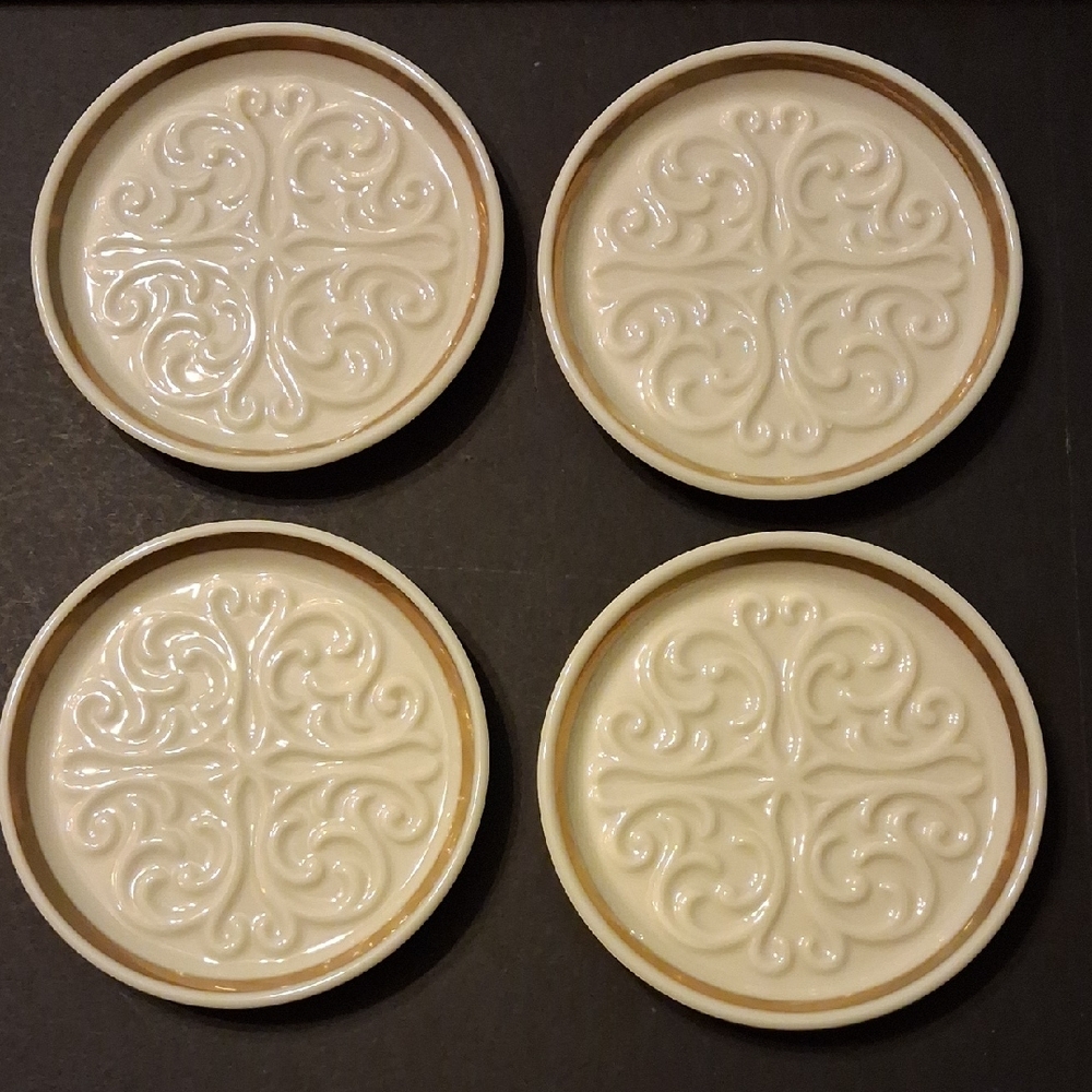 Lenox Seville Collection Gold 4" Coaster 4-Piece Set